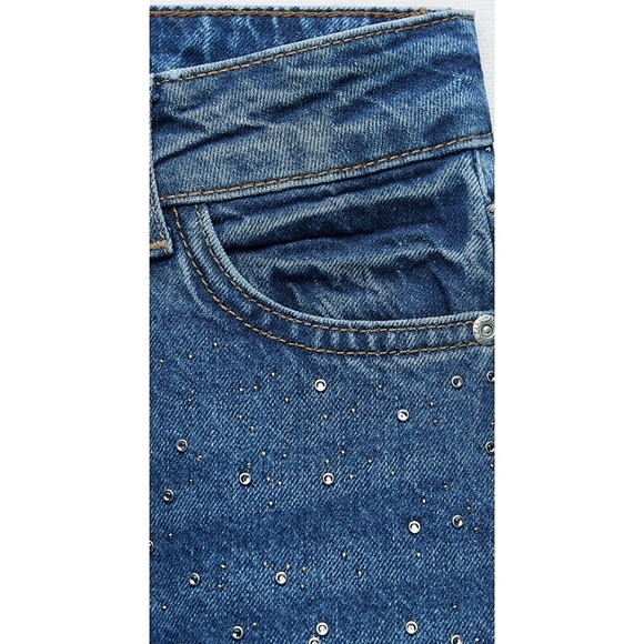 Zara Jewel BEADED JEANS  HIGH WAIST Blue - Picture 15 of 16